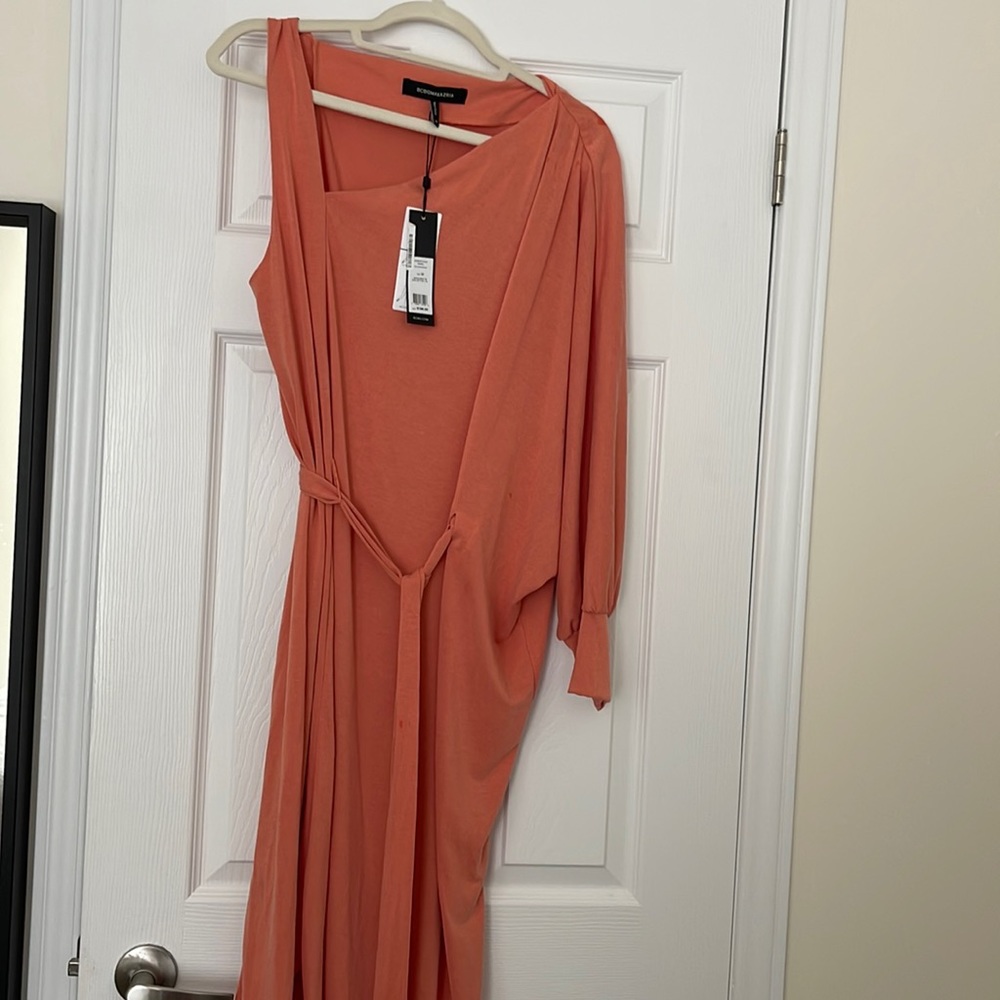 Brand new with tag orange one shoulder beautiful BCBG medium dress